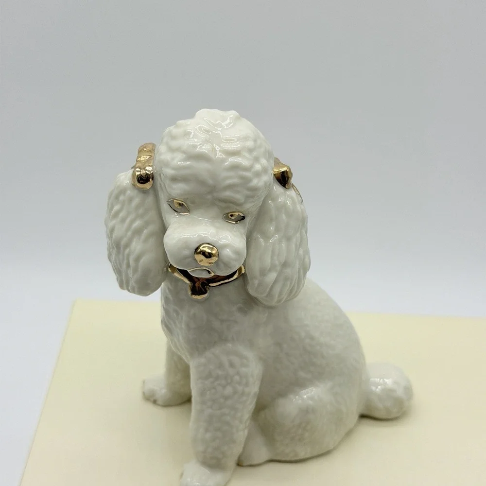 Lenox Year of Puppies Classic Poodle Figurine Ivory Gold Vintage 4